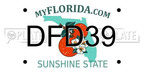 DFD39 Florida License Plate