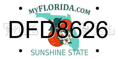 DFD8626 Florida License Plate