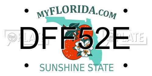DFF52E Florida License Plate