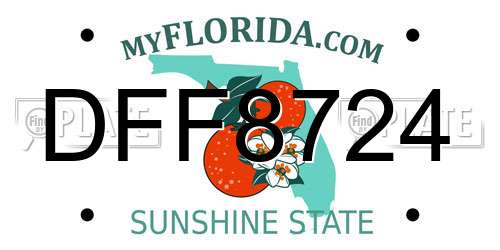 DFF8724 Florida License Plate