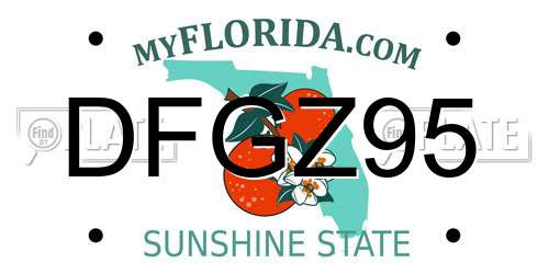 DFGZ95 Florida License Plate