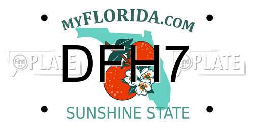 DFH7 Florida License Plate