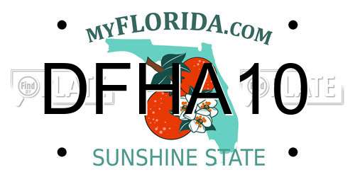 DFHA10 Florida License Plate