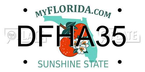 DFHA35 Florida License Plate