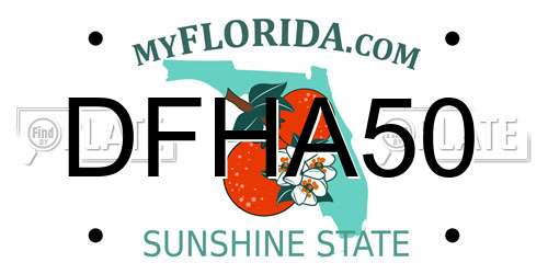 DFHA50 Florida License Plate