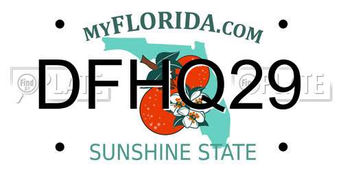 DFHQ29 Florida License Plate