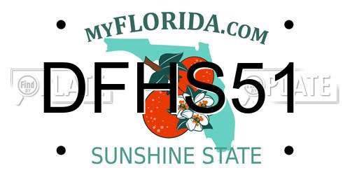 DFHS51 Florida License Plate