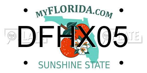 DFHX05 Florida License Plate