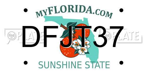 DFJT37 Florida License Plate