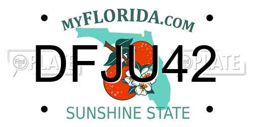 DFJU42 Florida License Plate