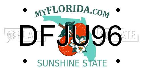 DFJU96 Florida License Plate
