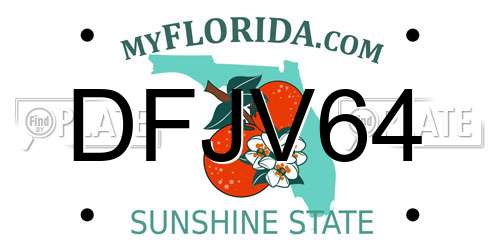 DFJV64 Florida License Plate