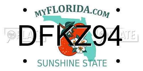 DFKZ94 Florida License Plate