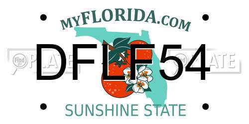 DFLF54 Florida License Plate