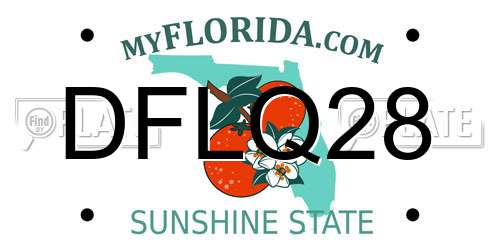 DFLQ28 Florida License Plate