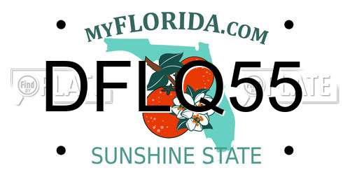 DFLQ55 Florida License Plate