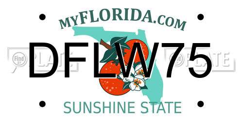 DFLW75 Florida License Plate