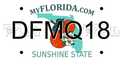 DFMQ18 Florida License Plate