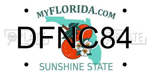 DFNC84 Florida License Plate