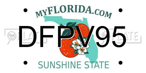 DFPV95 Florida License Plate