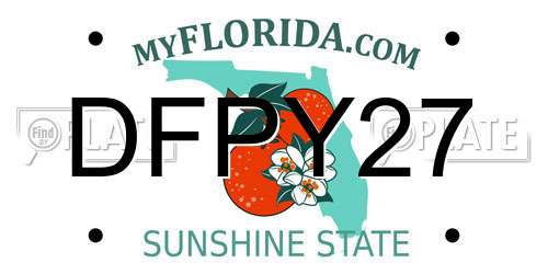 DFPY27 Florida License Plate