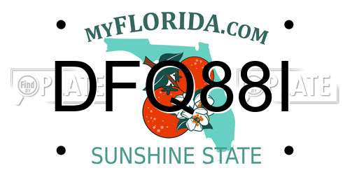 DFQ88I Florida License Plate