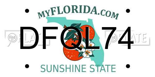 DFQL74 Florida License Plate