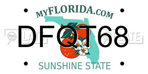 DFQT68 Florida License Plate
