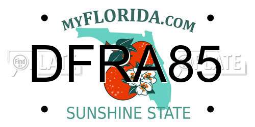 DFRA85 Florida License Plate