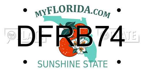 DFRB74 Florida License Plate