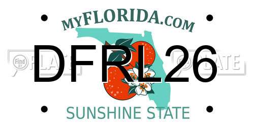 DFRL26 Florida License Plate