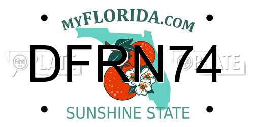 DFRN74 Florida License Plate