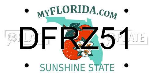DFRZ51 Florida License Plate