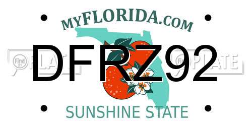 DFRZ92 Florida License Plate