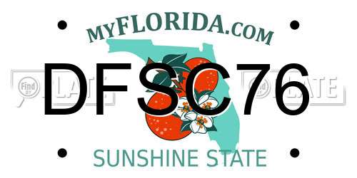DFSC76 Florida License Plate