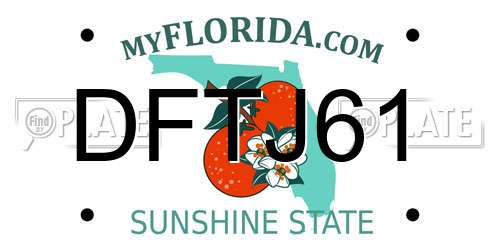 DFTJ61 Florida License Plate