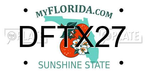 DFTX27 Florida License Plate
