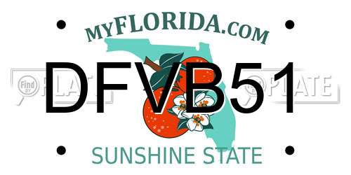 DFVB51 Florida License Plate