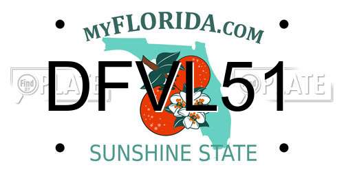 DFVL51 Florida License Plate