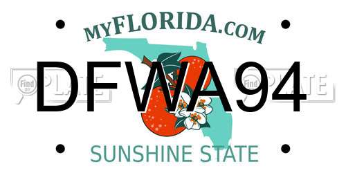 DFWA94 Florida License Plate