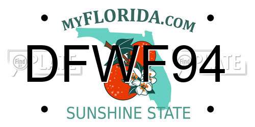 DFWF94 Florida License Plate