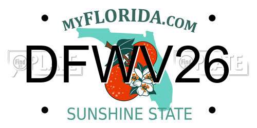 DFWV26 Florida License Plate