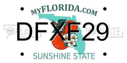 DFXF29 Florida License Plate