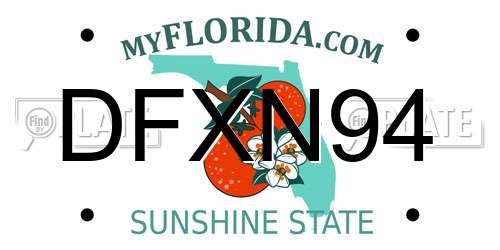 DFXN94 Florida License Plate