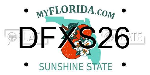 DFXS26 Florida License Plate