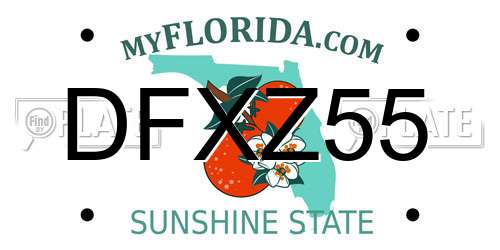 DFXZ55 Florida License Plate