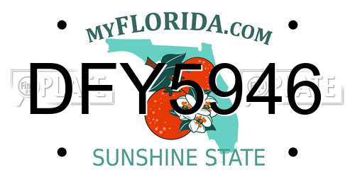 DFY5946 Florida License Plate
