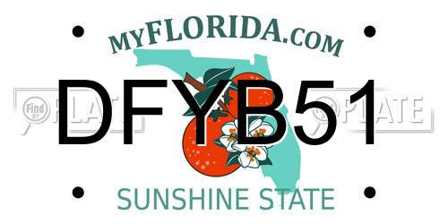 DFYB51 Florida License Plate