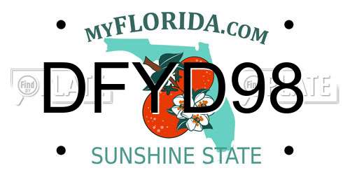 DFYD98 Florida License Plate