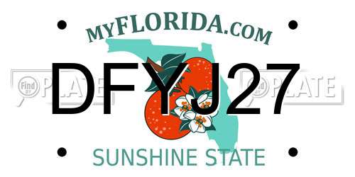 DFYJ27 Florida License Plate
